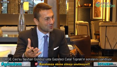 Nevhan Gündüz Fairmont Quasar İstanbul’da Gazeteci Celal Toprak’ın sorularını yanıtladı.